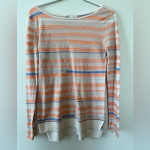 Hinge long sleeve striped top women M lightweight‎ spring burnout lightweight